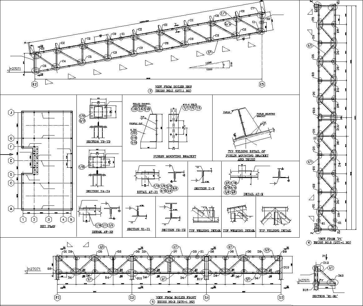 Steel Truss Structure Details,Steel Structure CAD,Truss building,Truss Structure Design