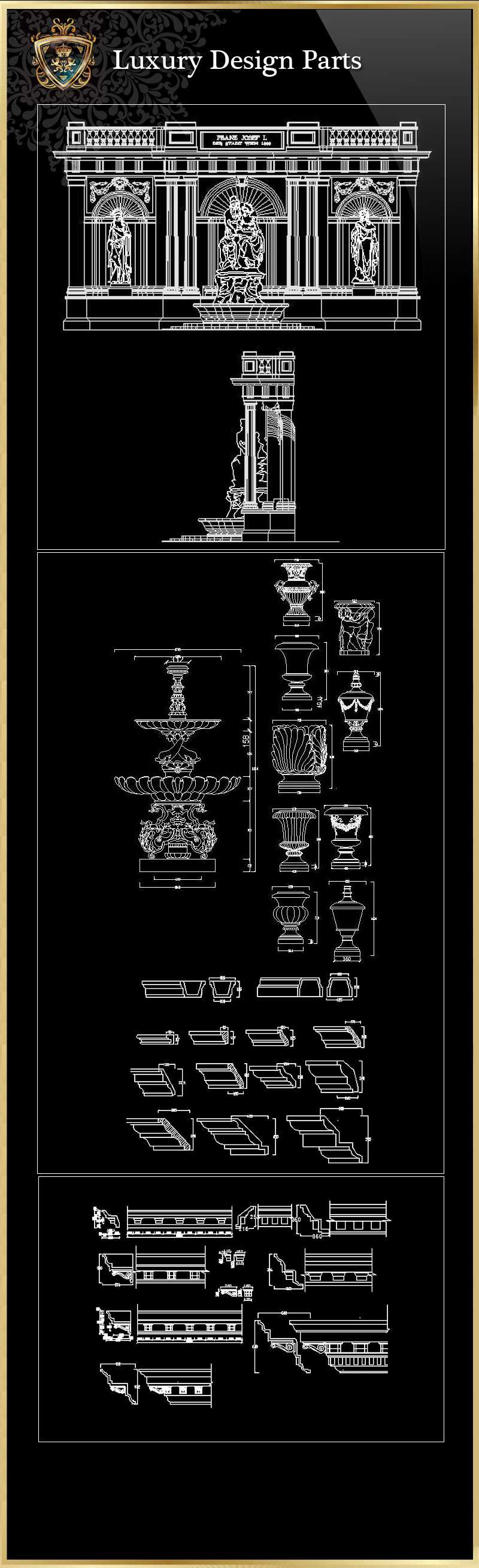 ★【Luxury Design Parts 2】Luxury home, Luxury Villas, Luxury Palace, Architecture Ornamental Parts, Decorative Inserts & Accessories, Handrail & Stairway Parts, Outdoor House Accessories, Euro Architectural Components, Arcade