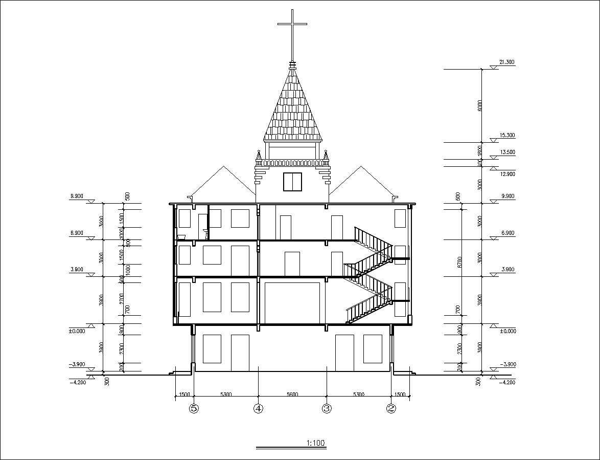 Church plan,elevation,details drawings 