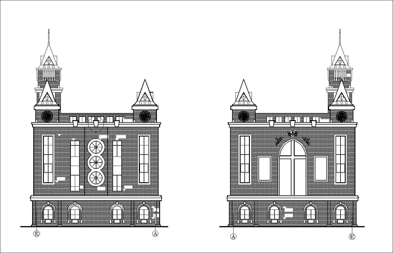 Church plan,elevation,details drawings 