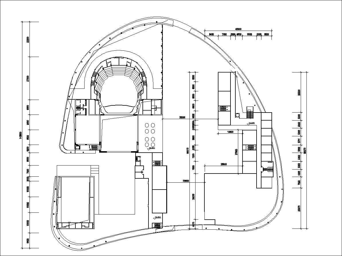  Culture Center Floor Plans and Drawings-Elevations, Design  concept, and Details